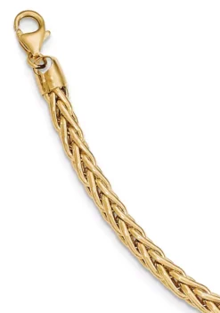 Cheap ✔️ Mens 14K Yellow Gold Polished 8.5-Inch Wheat Chain Bracelet by Belk & Co. ✨ -DealsBelk & Co. Store Belk 22384