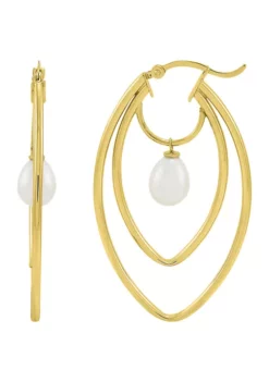 Best Pirce 🥰 Pearl Earrings in 14K Yellow Gold by Belk & Co. ✨