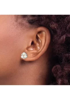 Top 10 😀 Sterling Silver Rhodium-plated 5-6mm White Freshwater Cultured 3-Pearl Cubic Zirconia Post Earrings by Belk & Co. 🥰 -DealsBelk & Co. Store Belk 22404