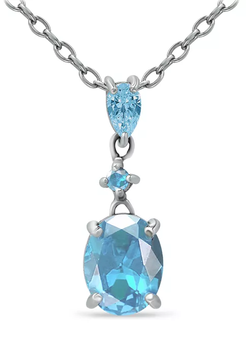 Best Sale ๐ฅฐ 2.15 ct.t.w. Swiss Blue Topaz and White Topaz Drop Pendant Necklace in Sterling Silver by Belk & Co. ๐ 4 Best Sale ๐ฅฐ 2.15 ct.t.w. Swiss Blue Topaz and White Topaz Drop Pendant Necklace in Sterling Silver by Belk & Co. ๐ - Image 4