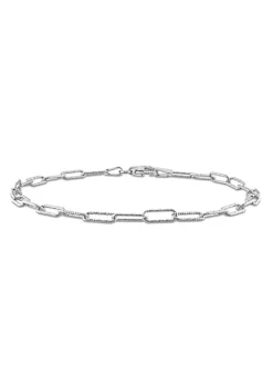 Outlet 🔔 3MM Fancy Paperclip Chain Bracelet in Sterling Silver, 9" by Belk & Co. 🔥 -DealsBelk & Co. Store Belk 22422