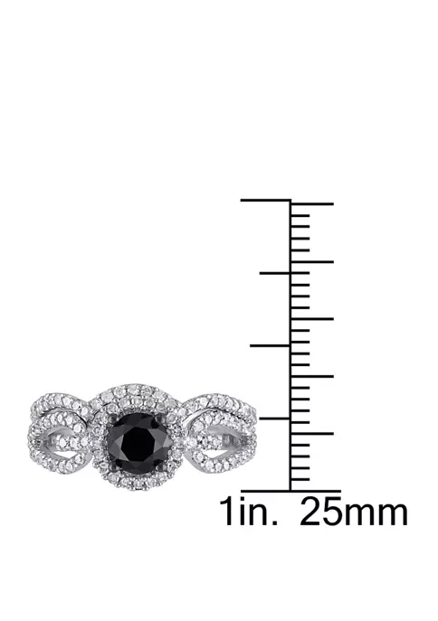 Buy 🎁 1.5 ct. t.w. Black and White Diamond Halo Crossover Bridal Set in 10K White Gold by Belk & Co. 🎁 5 Buy 🎁 1.5 ct. t.w. Black and White Diamond Halo Crossover Bridal Set in 10K White Gold by Belk & Co. 🎁 - Image 5