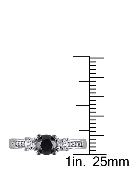 Discount 🎉 4/5 ct. t.w. Black and White Diamond and 1/3 ct. t.w. Lab Created White Sapphire 3 Stone Engagement Ring in 10K White Gold by Belk & Co. ⌛ 4 Discount 🎉 4/5 ct. t.w. Black and White Diamond and 1/3 ct. t.w. Lab Created White Sapphire 3 Stone Engagement Ring in 10K White Gold by Belk & Co. ⌛ - Image 4
