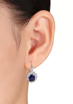 Budget 🤩 8 ct. t.w. Created Blue and White Sapphire Diamond Accent Earrings in Sterling Silver by Belk & Co. 🧨 -DealsBelk & Co. Store Belk 2247