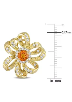 Coupon ✨ 1.56 ct. t.g.w. Madeira Citrine and White Topaz Flower Earrings in 18K Yellow Gold Plated Sterling Silver by Belk & Co. 🌟 -DealsBelk & Co. Store Belk 22472