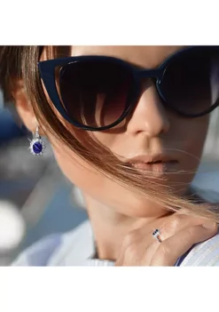 Budget 🤩 8 ct. t.w. Created Blue and White Sapphire Diamond Accent Earrings in Sterling Silver by Belk & Co. 🧨 -DealsBelk & Co. Store Belk 2248