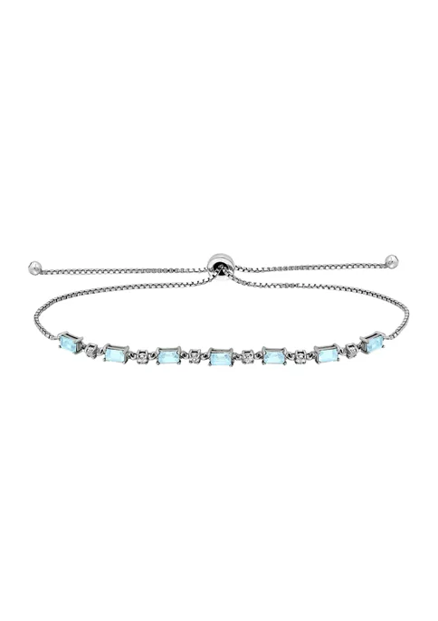 Cheap ๐ฏ 2.31 ct. t.w. Blue Topaz and Diamond Bolo Bracelet, Sterling Silver by Belk & Co. ๐ 1 Cheap ๐ฏ 2.31 ct. t.w. Blue Topaz and Diamond Bolo Bracelet, Sterling Silver by Belk & Co. ๐