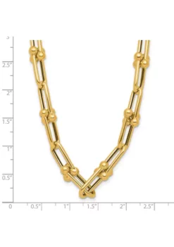 New ⭐ 14K Yellow Gold Polished Fancy Link Necklace by Belk & Co. 🔔 -DealsBelk & Co. Store Belk 22502