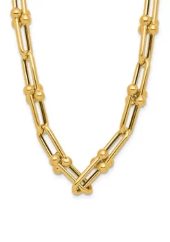 New ⭐ 14K Yellow Gold Polished Fancy Link Necklace by Belk & Co. 🔔 -DealsBelk & Co. Store Belk 22504