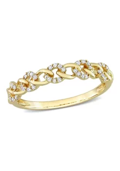 Deals 🛒 1/8 ct. t.w. Diamond Link Ring in 14K Yellow Gold by Belk & Co. 🌟 -DealsBelk & Co. Store Belk 22517