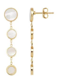 Hot Sale 😍 Mother of Pearl Earrings in 14K Yellow Gold by Belk & Co. ⭐ -DealsBelk & Co. Store Belk 22519