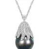 Best deal 💯 10-11mm Black Tahitian Cultured Pearl & Diamond Accent Pendant with Chain in 14k White Gold by Belk & Co. 👏