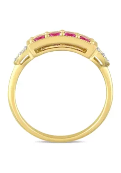 Budget 💯 3/8 ct. t.w. Created Ruby and Diamond Accent Ring in 10k Yellow Gold by Belk & Co. 🛒 -DealsBelk & Co. Store Belk 22531