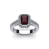 Best Pirce 👍 1 1/2cttw Octagon Shape Garnet and Halo Diamond Ring In Sterling Silver by Belk & Co. 🤩