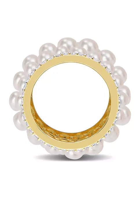 Wholesale ๐ฅฐ Freshwater Cultured Pearl and 1.6 ct. t.w. Created White Sapphire Triple Row Ring in Yellow Plated Sterling Silver by Belk & Co. โญ 4 Wholesale ๐ฅฐ Freshwater Cultured Pearl and 1.6 ct. t.w. Created White Sapphire Triple Row Ring in Yellow Plated Sterling Silver by Belk & Co. โญ - Image 4