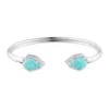 Coupon ❤️ Amazonite and White Topaz Cuff Bangle in Sterling Silver by Belk & Co. ❤️