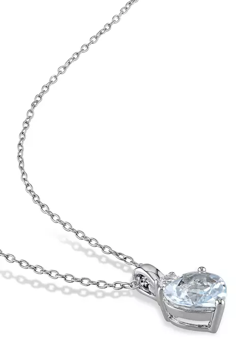 Best deal ✔️ Lab Created Aquamarine and Created White Sapphire Heart Pendant with Chain in Sterling Silver by Belk & Co. ⌛ 4 Best deal ✔️ Lab Created Aquamarine and Created White Sapphire Heart Pendant with Chain in Sterling Silver by Belk & Co. ⌛ - Image 4