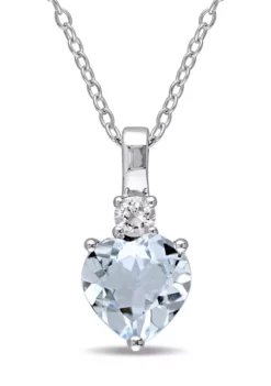 Best deal ✔️ Lab Created Aquamarine and Created White Sapphire Heart Pendant with Chain in Sterling Silver by Belk & Co. ⌛ 9 Best deal ✔️ Lab Created Aquamarine and Created White Sapphire Heart Pendant with Chain in Sterling Silver by Belk & Co. ⌛ -DealsBelk & Co. Store Belk 22565