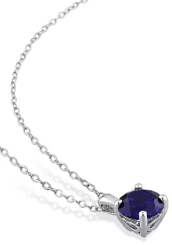 Wholesale 😉 Lab Created 1.61 ct. t.g.w. Created Blue Sapphire Solitaire Pendant with Chain in Sterling Silver by Belk & Co. ✨ -DealsBelk & Co. Store Belk 22581