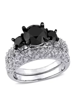 Buy 🧨 3 ct. t.w. Black and White Diamond 3-Stone Vintage Bridal Set in 10k White Gold by Belk & Co. ❤️ 11 Buy 🧨 3 ct. t.w. Black and White Diamond 3-Stone Vintage Bridal Set in 10k White Gold by Belk & Co. ❤️ -DealsBelk & Co. Store Belk 22599