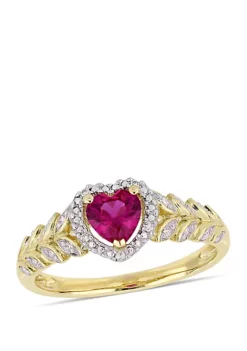 Best Pirce π 5/8 ct. t.w. Created Ruby and 0.06 ct. t.w. Diamond Halo Heart Ring in 10k Yellow Gold by Belk & Co. π 3 Best Pirce π 5/8 ct. t.w. Created Ruby and 0.06 ct. t.w. Diamond Halo Heart Ring in 10k Yellow Gold by Belk & Co. π -DealsBelk & Co. Store Belk 22609