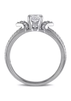 New 🌟 5/8 ct. t.w. Created White Sapphire and Diamond Split Shank Ring in Sterling Silver by Belk & Co. ✨ -DealsBelk & Co. Store Belk 22625