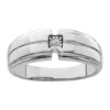 Buy 🎉 Men's 1/10 ct. t.w. Diamond Polished Ring in Rhodium Plated Sterling Silver by Belk & Co. ✔️