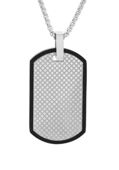 Coupon ✨ Stainless Steel 🦮 Dog Tag Pendant Necklace with Texture by Belk & Co. 🥰 -DealsBelk & Co. Store Belk 22644