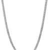 Buy 👏 Men's 14K White Gold 5.75 Millimeter Beveled Curb Chain Necklace by Belk & Co. 🌟