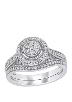 Hot Sale 👏 2/5 ct. t.w. Diamond Halo Bridal Set by Belk & Co. ⭐ -DealsBelk & Co. Store Belk 22667