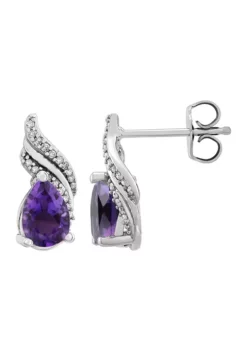 Top 10 🎁 1/10 ct. t.w. Diamond and Amethyst Pear Shape Earrings in Sterling Silver by Belk & Co. 🎁 -DealsBelk & Co. Store Belk 2267