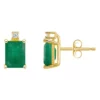 Buy 🌟 14K Gold 6x4 Emerald Cut Emerald Diamond Accent Earrings by Belk & Co. 👍