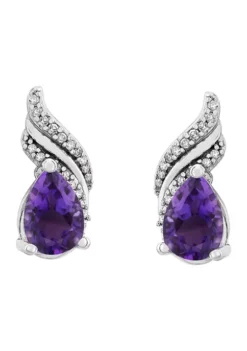Top 10 🎁 1/10 ct. t.w. Diamond and Amethyst Pear Shape Earrings in Sterling Silver by Belk & Co. 🎁 -DealsBelk & Co. Store Belk 2269