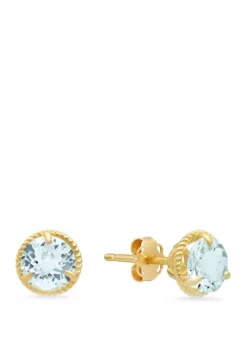 New 🤩 1.6 ct. t.w. Aquamarine Stud Earrings by Belk & Co. 🎉 -DealsBelk & Co. Store Belk 22693