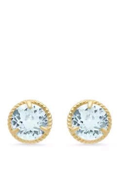 New 🤩 1.6 ct. t.w. Aquamarine Stud Earrings by Belk & Co. 🎉 -DealsBelk & Co. Store Belk 22694