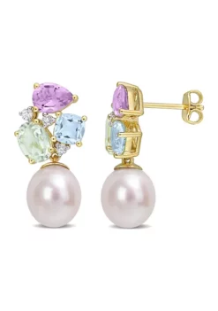 Discount โ๏ธ 9-9.5mm Freshwater Cultured Pearl and 4 3/4 CT TGW Multi-Color Gemstone Drop Earrings in Yellow Plated Sterling Silver by Belk & Co. ๐ 9 Discount โ๏ธ 9-9.5mm Freshwater Cultured Pearl and 4 3/4 CT TGW Multi-Color Gemstone Drop Earrings in Yellow Plated Sterling Silver by Belk & Co. ๐ -DealsBelk & Co. Store Belk 22702