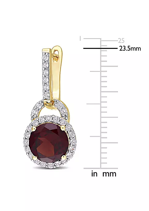 Discount ๐ 4/8 CT TGW White Topaz and Garnet Earrings in Yellow Plated Sterling Silver by Belk & Co. ๐ 2 Discount ๐ 4/8 CT TGW White Topaz and Garnet Earrings in Yellow Plated Sterling Silver by Belk & Co. ๐ - Image 2