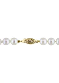 Wholesale ✔️ 6.5-7MM Cultured Freshwater Pearl 18" Strand Necklace with 14k Yellow Gold Clasp by Belk & Co. 🎁 -DealsBelk & Co. Store Belk 22713