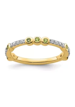 Brand new 👍 1/8 ct. t.w. Peridot and 1/10 ct. t.w. Diamond Stackable Expressions Ring in 14K Gold by Belk & Co. 😀