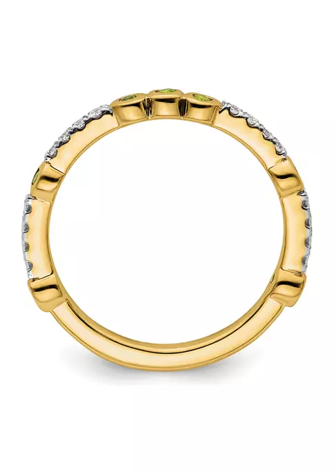 Brand new ๐ 1/8 ct. t.w. Peridot and 1/10 ct. t.w. Diamond Stackable Expressions Ring in 14K Gold by Belk & Co. ๐ 2 Brand new ๐ 1/8 ct. t.w. Peridot and 1/10 ct. t.w. Diamond Stackable Expressions Ring in 14K Gold by Belk & Co. ๐ - Image 2