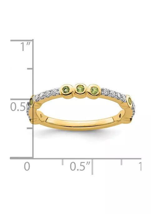 Brand new ๐ 1/8 ct. t.w. Peridot and 1/10 ct. t.w. Diamond Stackable Expressions Ring in 14K Gold by Belk & Co. ๐ 3 Brand new ๐ 1/8 ct. t.w. Peridot and 1/10 ct. t.w. Diamond Stackable Expressions Ring in 14K Gold by Belk & Co. ๐ - Image 3