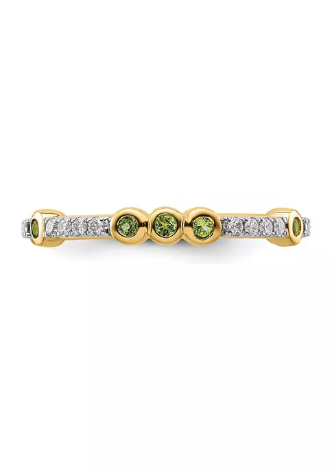 Brand new ๐ 1/8 ct. t.w. Peridot and 1/10 ct. t.w. Diamond Stackable Expressions Ring in 14K Gold by Belk & Co. ๐ 5 Brand new ๐ 1/8 ct. t.w. Peridot and 1/10 ct. t.w. Diamond Stackable Expressions Ring in 14K Gold by Belk & Co. ๐ - Image 5