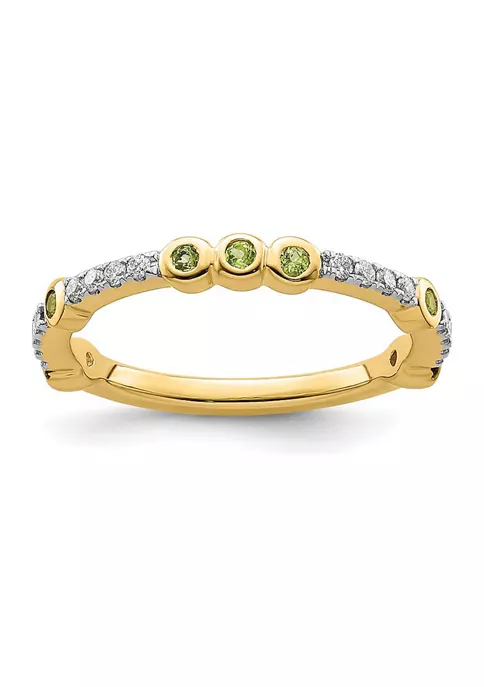 Brand new ๐ 1/8 ct. t.w. Peridot and 1/10 ct. t.w. Diamond Stackable Expressions Ring in 14K Gold by Belk & Co. ๐ 6 Brand new ๐ 1/8 ct. t.w. Peridot and 1/10 ct. t.w. Diamond Stackable Expressions Ring in 14K Gold by Belk & Co. ๐ - Image 6