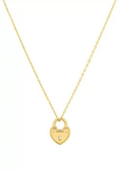 Best deal 👍 Heart Lock Necklace In 10k Yellow Gold by Belk & Co. 💯