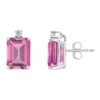 Cheap ⌛ 14K Gold 8x6 Emerald Cut Pink Topaz Diamond Accent Earrings by Belk & Co. ⌛
