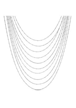 New 🔥 Multi-Strand Chain Necklace in Sterling Silver, 16" by Belk & Co. 🎁