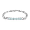 Coupon ⭐ 3.50 ct. t.g.w. Sky Blue Topaz Birthstone Link Bracelet in Sterling Silver by Belk & Co. ✔️
