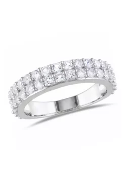 Best Sale ✨ 1.88 ct. t.w. Lab Created White Sapphire Double Row Ring in Sterling Silver by Belk & Co. 😉
