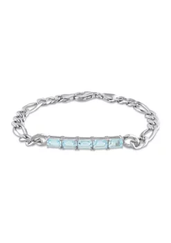 Coupon ⭐ 3.50 ct. t.g.w. Sky Blue Topaz Birthstone Link Bracelet in Sterling Silver by Belk & Co. ✔️ -DealsBelk & Co. Store Belk 22790