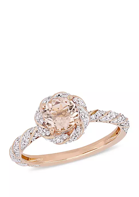 Cheapest ๐ 4/5 ct. t.w. Morganite and 1/4 ct. t.w. Diamond Floral Halo Ring in 14k Rose Gold by Belk & Co. ๐งจ 2 Cheapest ๐ 4/5 ct. t.w. Morganite and 1/4 ct. t.w. Diamond Floral Halo Ring in 14k Rose Gold by Belk & Co. ๐งจ - Image 2